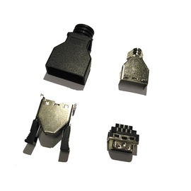 কালো কম্পিউটার পিন সংযোগকারীগুলিকে SCSI CEN-TYPE 14 পিন পুরুষ পিবিটি কালো Sel.5U &amp;quot;Au / Sn ROHS