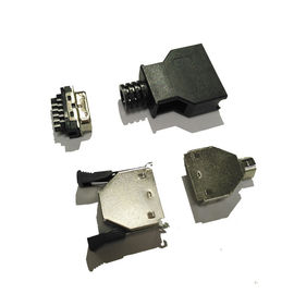 কালো কম্পিউটার পিন সংযোগকারীগুলিকে SCSI CEN-TYPE 14 পিন পুরুষ পিবিটি কালো Sel.5U &amp;quot;Au / Sn ROHS