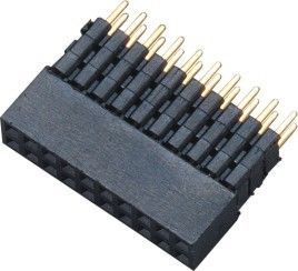 2.0mm পিচ ডুয়াল রো হেডার কানেক্টর, SMT ফিমেল পিন হেডার LCP কালো